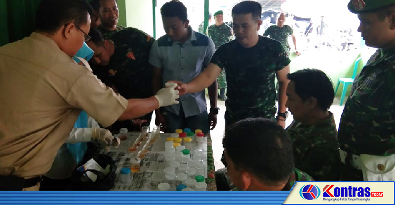 Mendadak, Habis Lari Pagi Dandim 0423-BU Tes Urine Seluruh Anggotanya