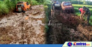 Terjebak Beratnya Medan, 25 Offroader Bermalam di Hutan