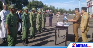Hadapi Pemilu, Ribuan Linmas Bengkulu Utara Dilantik Bupati