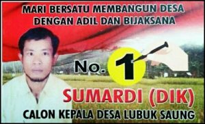 Sumardi : Siap Mengemban Amanah Untuk Memajukan dan Mensejahterakan Masyarakat Lubuk Saung