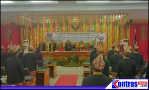 Ketua DPRD BU Sementara Pimpin Rapat Paripurna Istimewa HUT Kota Arga Makmur Ke-43