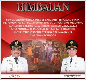 Intensitas Curah Hujan Tinggi, Bupati Mian Himbau Masyarakat Waspada Bencana