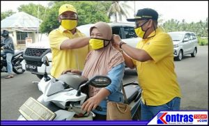 Antisipasi Penyebaran Virus Corona, Partai Golkar Bengkulu Utara Bagikan Masker dan APD