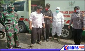 Kapolsek Lais Dampingi Tim Gugus Lakukan Penjemputan Pasien Covid-19