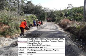 Dinas PUPR Bengkulu Utara Bangun Jalan Anggrek Arga Makmur