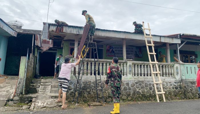 Kodim 0423/BU Kolaborasi Bersama Baznas Bengkulu Utara Rehab Rumah Warga Penyandang Disabilitas